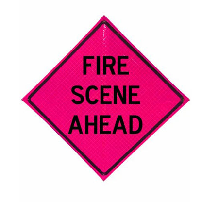 48" Reflective Pink Vinyl Roll-Up Sign