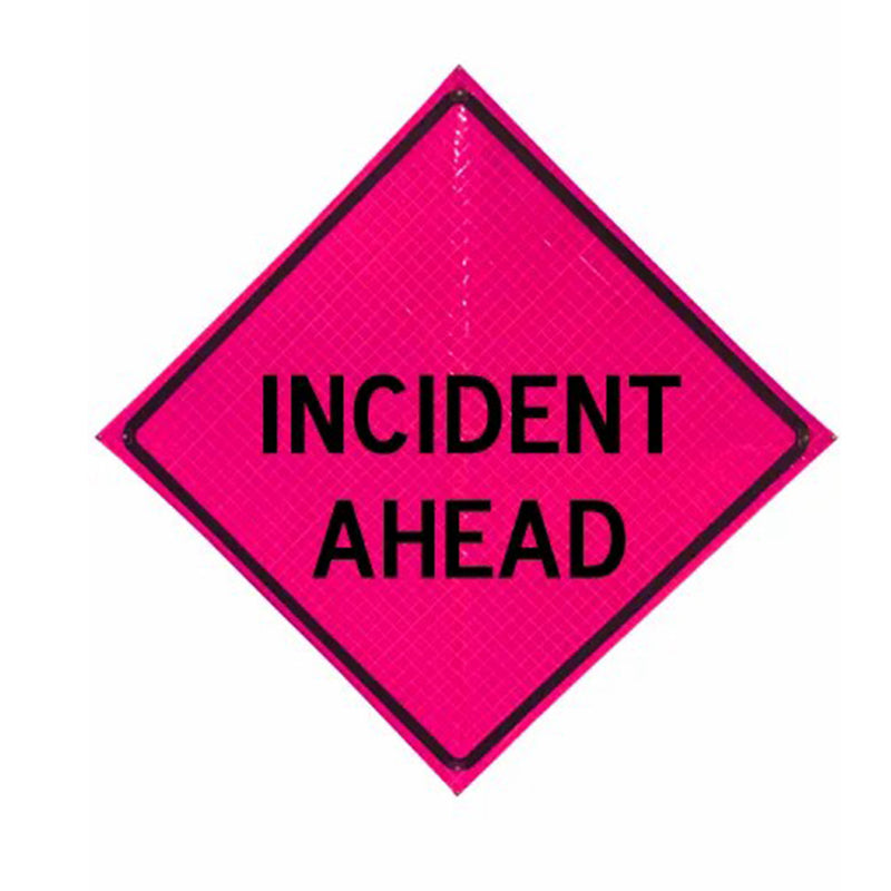48" Reflective Pink Vinyl Roll-Up Sign