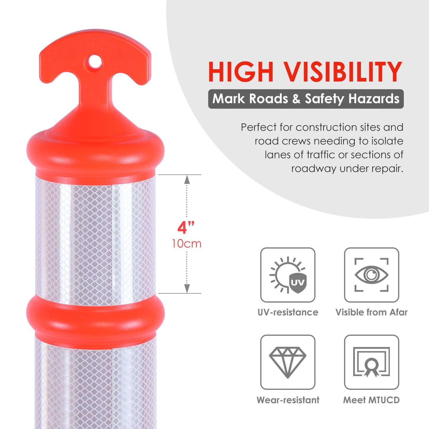 9PCS T-Top Delinetor Post with Base