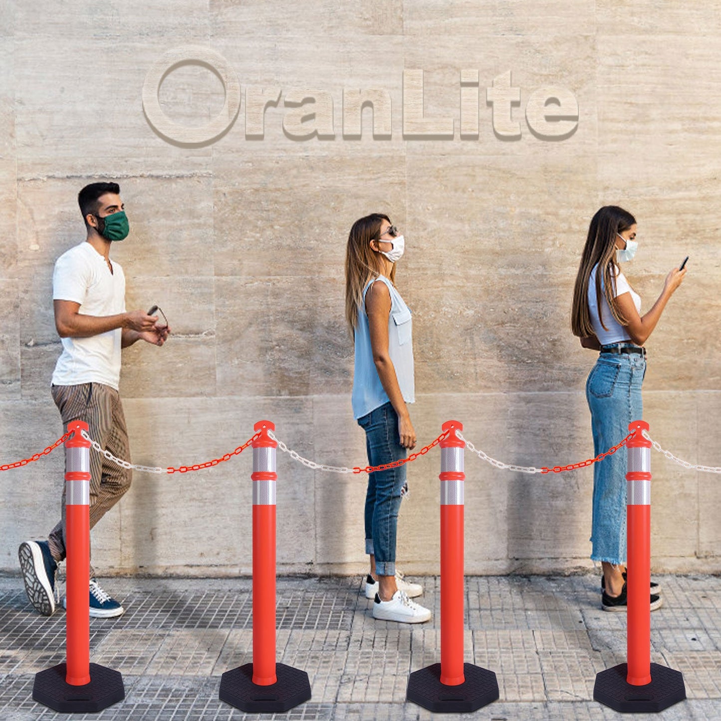 9PCS T-Top Delinetor Post with Base