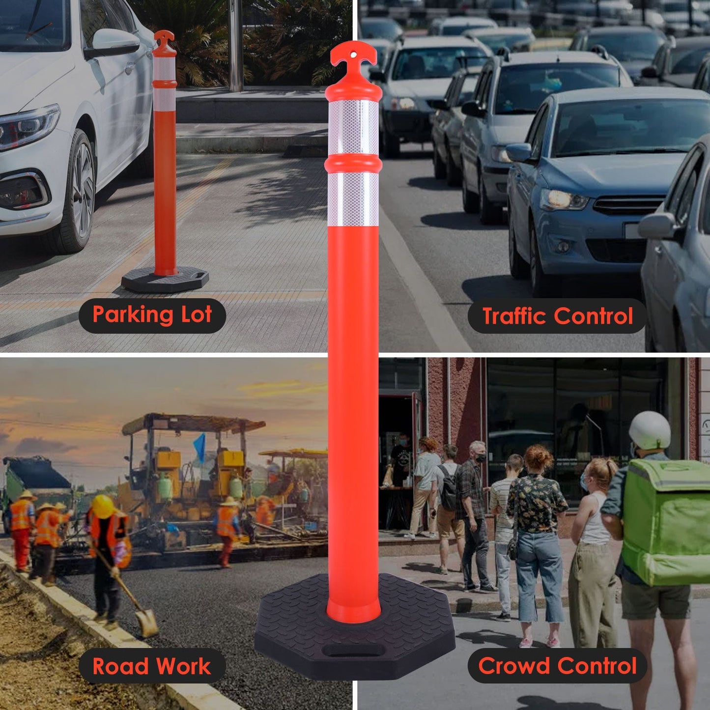 9PCS T-Top Delinetor Post with Base