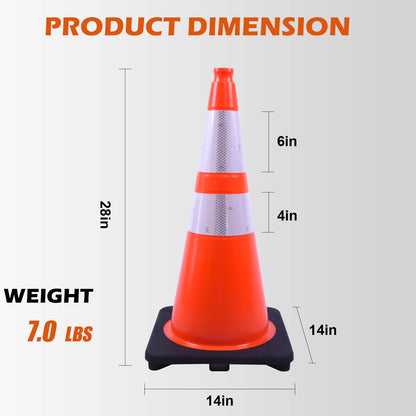 Wide Body MUTCD Black Base Traffic Cone