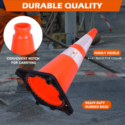 Wide Body MUTCD Black Base Traffic Cone