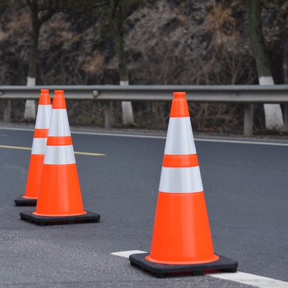Wide Body MUTCD Black Base Traffic Cone