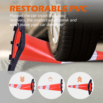 Slim Body MUTCD Black Base Traffic Cone