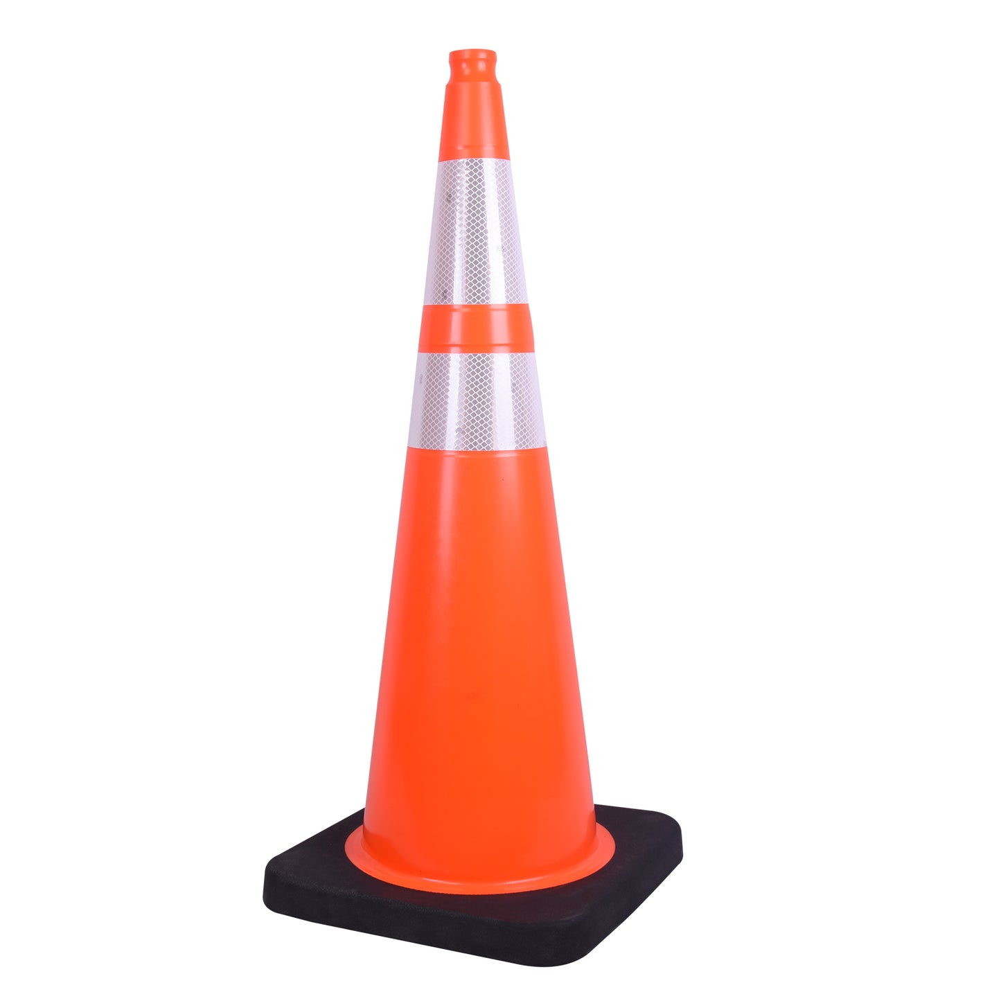 FL DOT 36" Orange Traffic Cone, 12 lb Black Base, w/6" & 4" 3M Reflective Collars