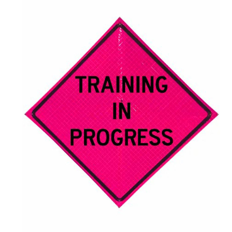 48" Reflective Pink Vinyl Roll-Up Sign