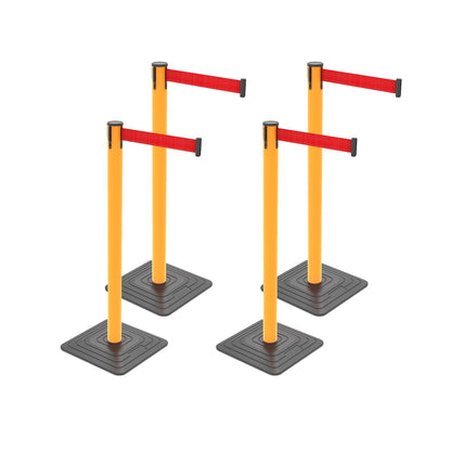 4-Pack 10ft Retractable Belt Stanchion Post