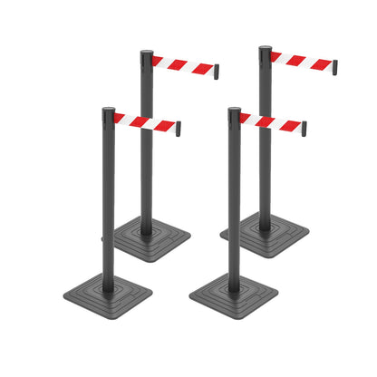 4-Pack 10ft Retractable Belt Stanchion Post